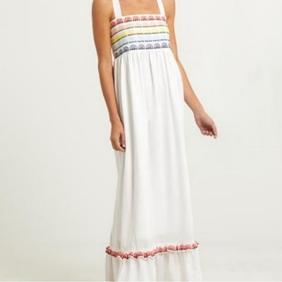Marie Oliver Cotton Tegan Tank Maxi Dress Sz XS White Boho Chic Beach Vacation - Picture 16 of 16